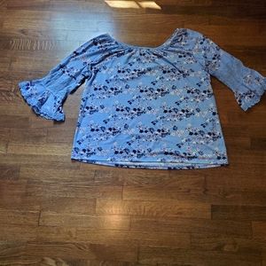 Floral bell sleeve top